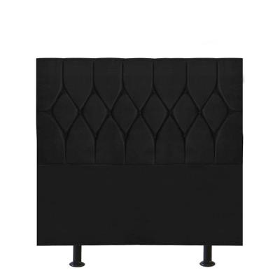 Cabeceira Estofada Istambul Capitonê 90cm Solteiro Box Quarto Suede Preto - Gat Magazine