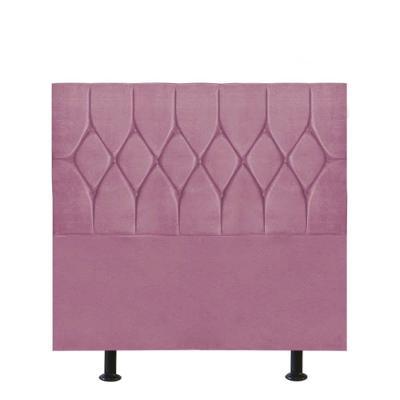 Cabeceira Estofada Istambul Capitonê 90cm Solteiro Box Quarto Suede Rosa Bebê - Gat Magazine