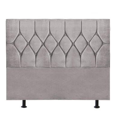 Cabeceira Estofada Istambul Capitonê 140cm Casal Box Quarto Suede Cinza Claro - Gat Magazine