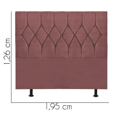 Cabeceira Estofada Istambul Capitonê 195cm King Size Box Quarto Suede Rose Gold - Gat Magazine