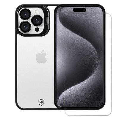 Kit Capa Gravity Preta E Pelicula Nano Vidro Para Iphone 15 Pro Max - Gshield