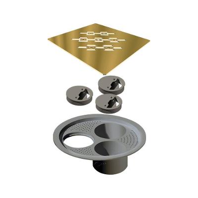 Grelha Para Ralo Linear Elleve Quadrada 4027 15x15 Gold