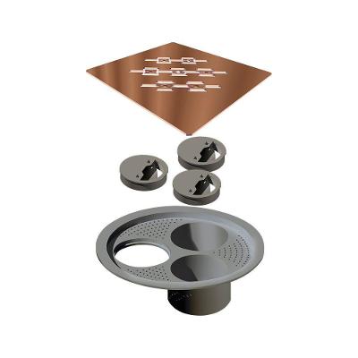 Grelha Para Ralo Linear Elleve Quadrada 4028 15x15 Red Gold