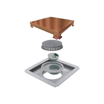 Ralo Linear Elleve Square 4245 15x15 Com Tampa Red Gold