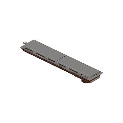 Ralo Linear Novii Seco 4216 50cm Saída Na Extremidade Com Tampa Cinza 4216