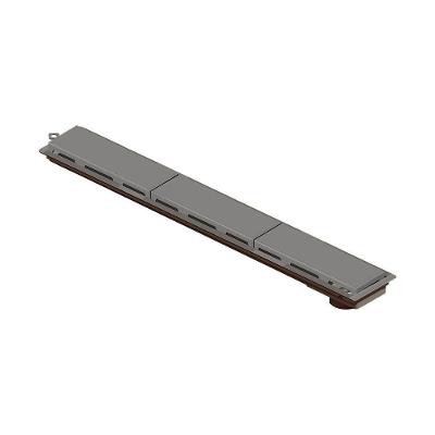 Ralo Linear Novii Seco 4229 75cm Saída Na Extremidade Com Tampa Cinza 4229