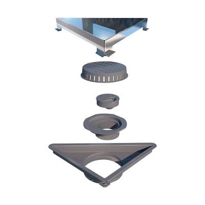 Ralo Linear Elleve Vertex Triangular 5209 16x16x22 Com Tampa Polida