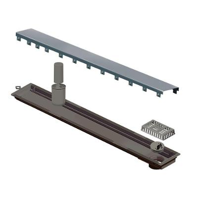 Ralo Linear Elleve Versatile 4258 75cm Saída Na Extremidade Com Tampa Inox Inox 4258