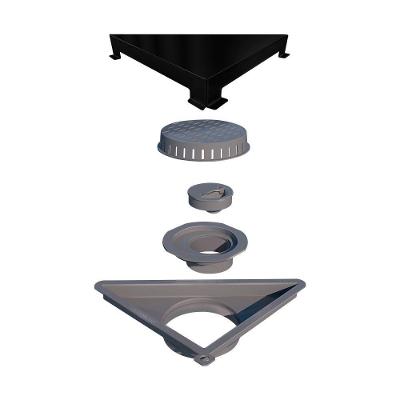 Ralo Linear Elleve Vertex Triangular 5212 16x16x22 Com Tampa Black Matte