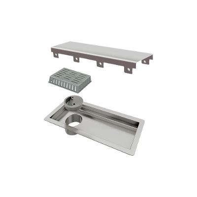 Ralo Linear Elleve Tiny 1800 25cm Com Tampa Inox Inox 1800