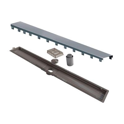 Ralo Linear Elleve Versatile 8932 75cm Saída Central Com Tampa Inox Inox 8932