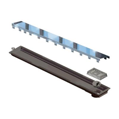 Ralo Linear Novii Seco 4233 75cm Saída Na Extremidade Com Tampa Inox Polida 4233