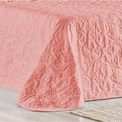 Cobre Leito Queen Bouti Mavie Floral 180 Fios 3 Peças - Goiaba