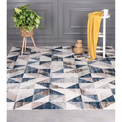Tapete Para Sala Condor 04 Azul Cinza 1,40x2,00m - Edantex