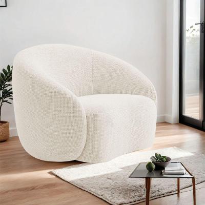 Poltrona Orgânica Luxo Recepção Amore Bouclé Cor Bege