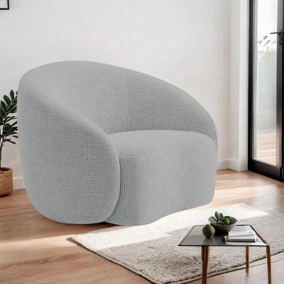 Poltrona Orgânica Luxo Recepção Amore Bouclé Cor Cinza
