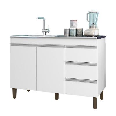 Balcão Pia 6150 Sem Tampo 119 Cm 2 Pt 3 Gv Branco Plla Branco