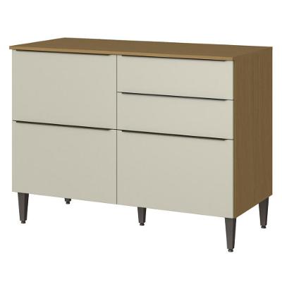 Balcão 120cm 03 Pts 02 Gav Com Tampo 2005810 Atacama Branco Armoveis