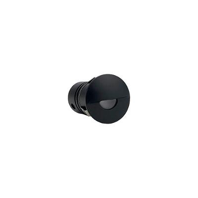 Balizador Nordecor Mini Romi Redondo De Embutir Alto Irc 90 Led 1w Bivolt Preto 3000k Luz Amarela
