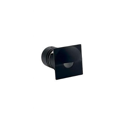 Balizador Nordecor Mini Romi Quadrado De Embutir Alto Irc 90 Led 1w Bivolt Preto 3000k Luz Amarela