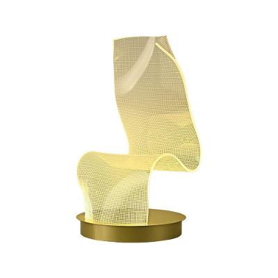 Abajur Skylight Sinuous 4023ab Led Bivolt Dourado - Translucido
