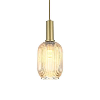 Lustre Pendente Nordecor Canne Lon 2913 Ouro Champagne E27 Bivolt