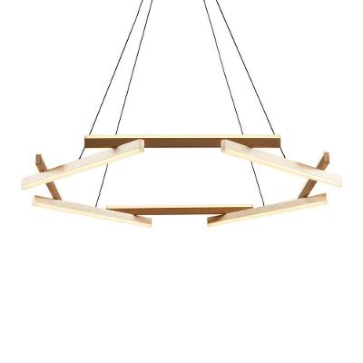 Lustre Pendente Nordecor Wida 2787 Preto - Ouro Champagne Led Bivolt Preto - Ouro Champagne 2787