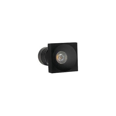Spot De Embutir Nordecor Auko Lai Mini Quadrado Led Alto Irc 90 1w Bivolt Preto 3000k Luz Amarela 6539