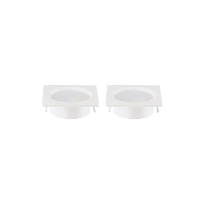 Kit 2 Spots De Embutir Para Móvel Nordecor Alua Quadrado Led 2w Bivolt Branco 4000k Luz Neutra 6577