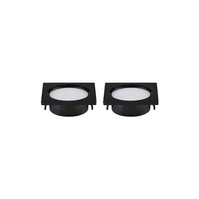 Kit 2 Spots De Embutir Para Móvel Nordecor Alua Quadrado Led 2w Bivolt Preto 4000k Luz Neutra 6578