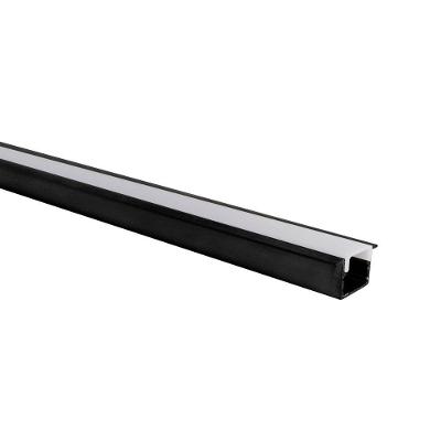 Perfil De Embutir Para Fita Led Blumenau Line Easy 25mm Com 2 Metros Preto Fosco