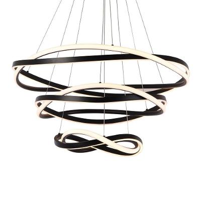 Lustre Pendente Nordecor Euni Odi 2879 Preto Led Bivolt