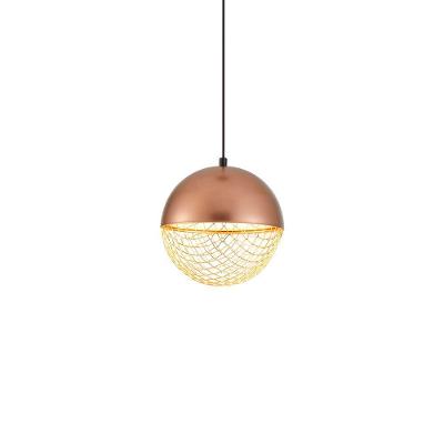 Lustre Pendente Nordecor Rezi 2932 18cm Cobre - Dourado Brilho Led Bivolt
