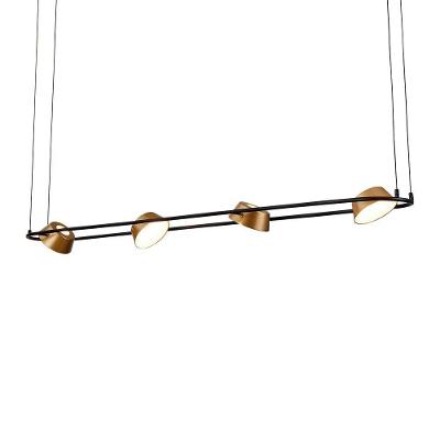 Lustre Pendente Nordecor Zavi 2547 Ouro Fosco - Preto Led Bivolt