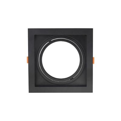 Spot De Embutir Recuado Nordecor Flea Para 1 Lâmpada Ar111 Quadrado Preto 6200
