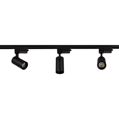 Trilho Eletrificado Com 3 Spots Led Up Blumenau 15w Bivolt Preto 6500k Luz Branca