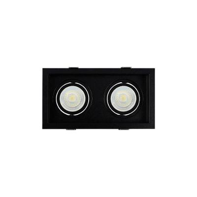 Spot De Embutir Recuado Nordecor Flea Duo Para 2 Lâmpadas Mr16 Gu10 Bivolt Preto 6332