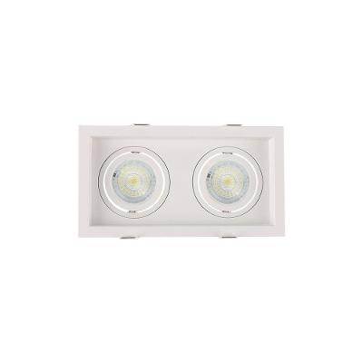 Spot De Embutir Recuado Nordecor Flea Duo Para 2 Lâmpadas Mr16 Gu10 Bivolt Branco 6331