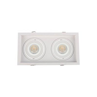 Spot De Embutir Recuado Nordecor Flea Duo Para 2 Lâmpadas Par20 E27 Bivolt Branco 6333