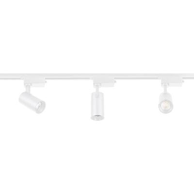 Trilho Eletrificado Com 3 Spots Led Up Blumenau 15w Bivolt Branco 3000k Luz Amarela