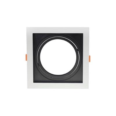 Spot De Embutir Recuado Nordecor Flea Para 1 Lâmpada Ar111 Quadrado Branco E Preto 6201