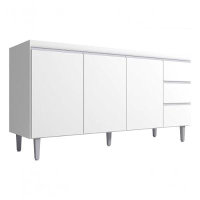 Balcão P Pia Andreia Branco 150cm 3 Portas 3 Gavetas Ajl Branco