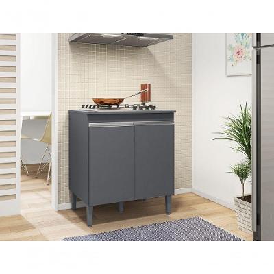 Balcão Cooktop Andreia 4 Ou 5 Bocas Cinza - Ajl Móveis