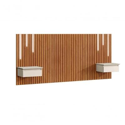 Cabeceira King Paris 2 Mesas De Cabeceira Com Led Naturalle/off White - Mavaular