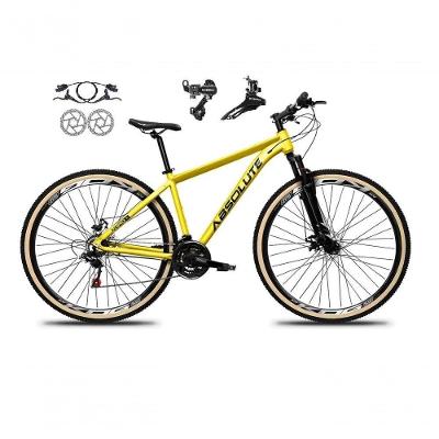 Bicicleta Aro 29 Absolute Nero 5 Shimano Freios Hidráulicos 24v Garfo Suspensão Pneu Faixa - Amarelo Tam.19