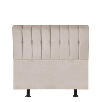 Cabeceira Estofada Kiara 90cm Solteiro Box Quarto Suede Bege - Gat Magazine