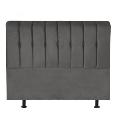 Cabeceira Estofada Kiara 195cm King Size Box Quarto Suede Cinza Escuro Grafite - Gat Magazine
