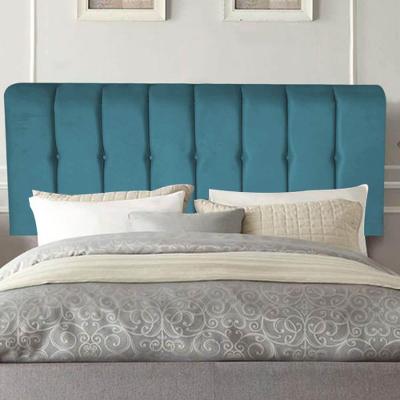 Painel Estofada Kiara 160cm Queen Size Box Quarto Suede Azul Turquesa - Gat Magazine