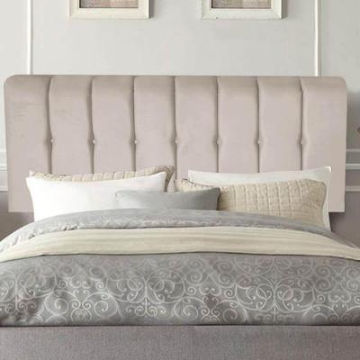 Painel Estofada Kiara 160cm Queen Size Box Quarto Suede Bege - Gat Magazine
