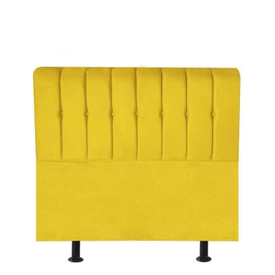 Cabeceira Estofada Kiara 100cm Solteiro Box Quarto Suede Amarelo - Gat Magazine